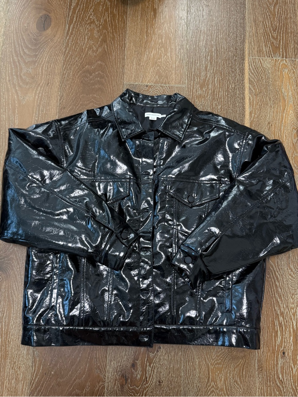 Good American Black Patent Jacket